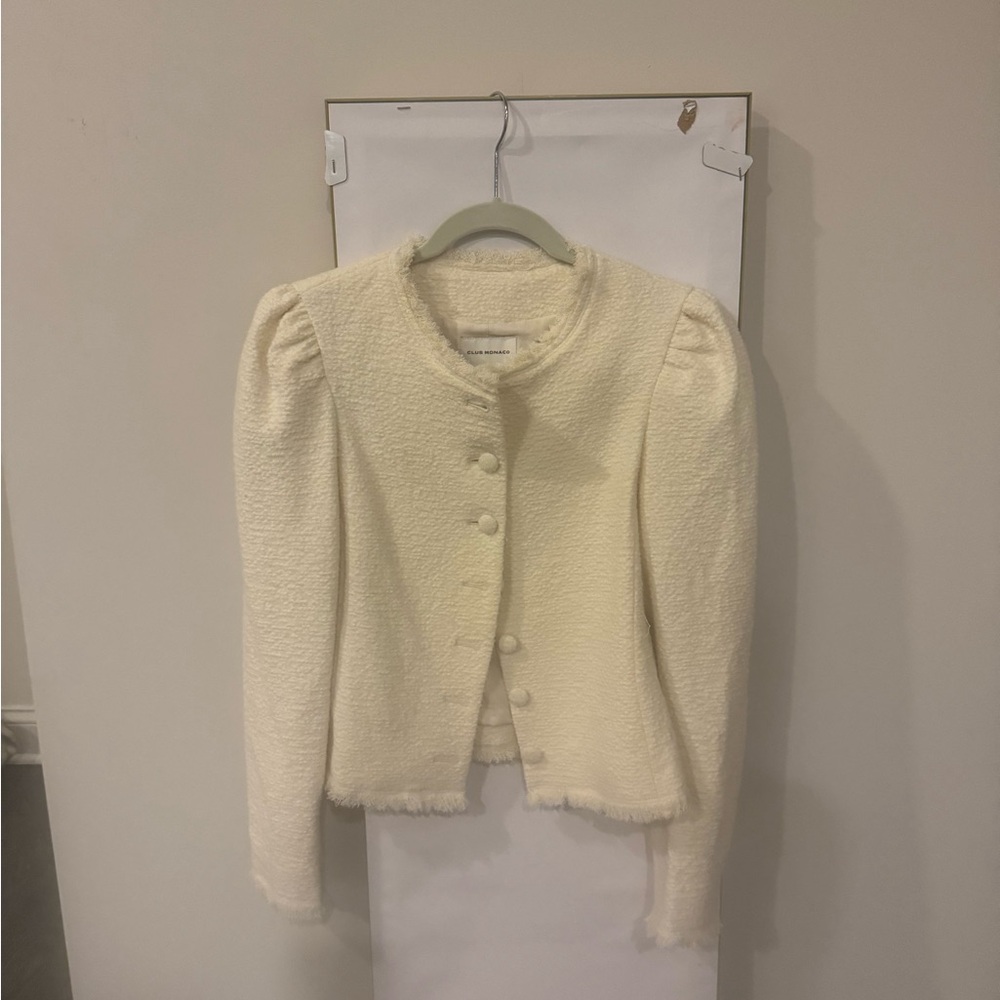 Club Monaco Ivory Textured jacket